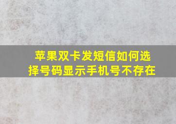 苹果双卡发短信如何选择号码显示手机号不存在