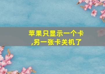 苹果只显示一个卡,另一张卡关机了