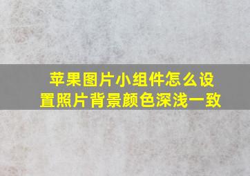 苹果图片小组件怎么设置照片背景颜色深浅一致