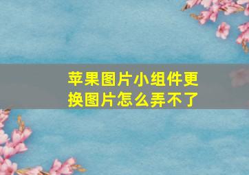 苹果图片小组件更换图片怎么弄不了