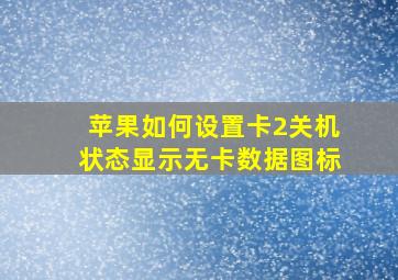 苹果如何设置卡2关机状态显示无卡数据图标