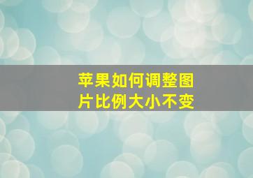 苹果如何调整图片比例大小不变