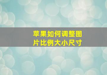 苹果如何调整图片比例大小尺寸