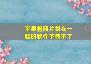 苹果将照片拼在一起的软件下载不了