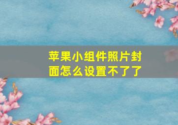 苹果小组件照片封面怎么设置不了了