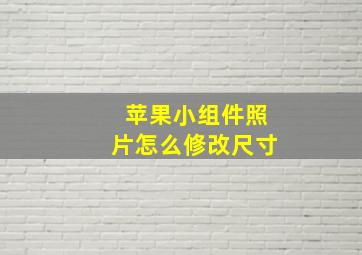 苹果小组件照片怎么修改尺寸