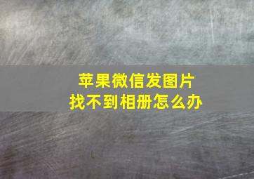 苹果微信发图片找不到相册怎么办