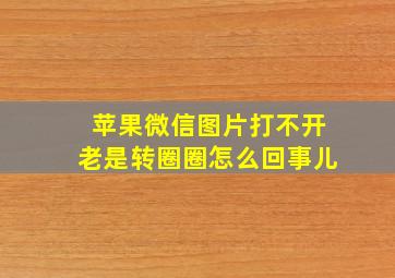 苹果微信图片打不开老是转圈圈怎么回事儿