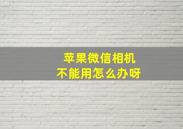 苹果微信相机不能用怎么办呀