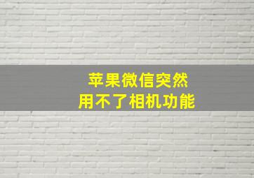 苹果微信突然用不了相机功能