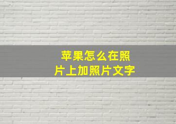 苹果怎么在照片上加照片文字