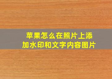 苹果怎么在照片上添加水印和文字内容图片