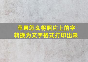 苹果怎么将照片上的字转换为文字格式打印出来