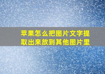 苹果怎么把图片文字提取出来放到其他图片里