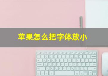 苹果怎么把字体放小