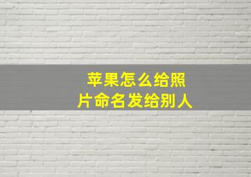 苹果怎么给照片命名发给别人