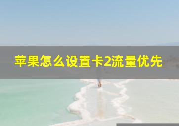 苹果怎么设置卡2流量优先