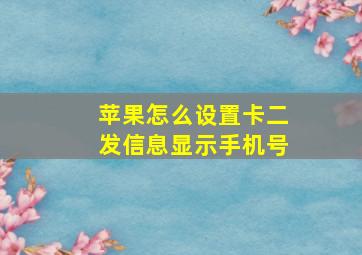 苹果怎么设置卡二发信息显示手机号