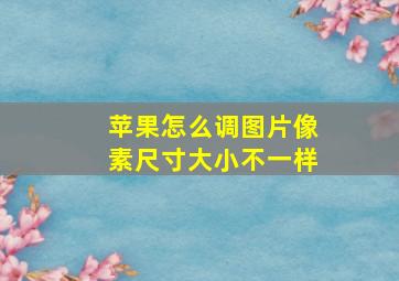 苹果怎么调图片像素尺寸大小不一样