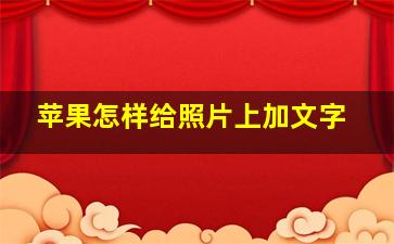 苹果怎样给照片上加文字