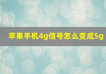 苹果手机4g信号怎么变成5g