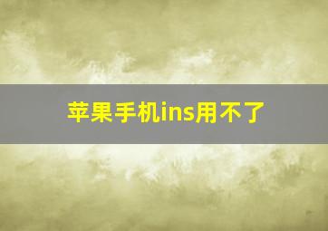 苹果手机ins用不了