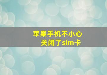 苹果手机不小心关闭了sim卡