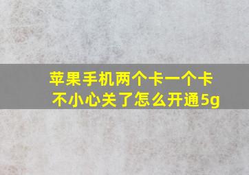 苹果手机两个卡一个卡不小心关了怎么开通5g