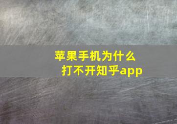 苹果手机为什么打不开知乎app