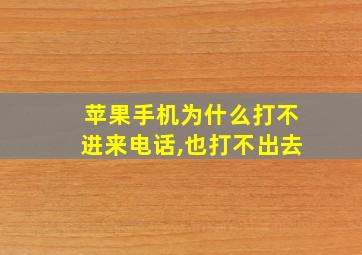 苹果手机为什么打不进来电话,也打不出去