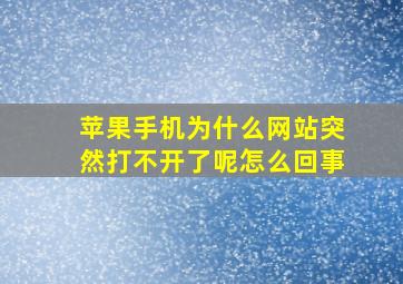 苹果手机为什么网站突然打不开了呢怎么回事