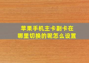 苹果手机主卡副卡在哪里切换的呢怎么设置