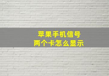 苹果手机信号两个卡怎么显示