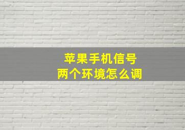 苹果手机信号两个环境怎么调