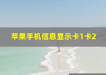 苹果手机信息显示卡1卡2