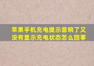 苹果手机充电提示音响了又没有显示充电状态怎么回事