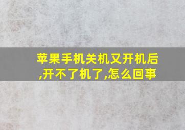 苹果手机关机又开机后,开不了机了,怎么回事