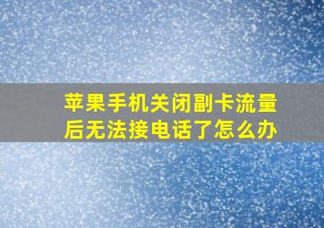 苹果手机关闭副卡流量后无法接电话了怎么办