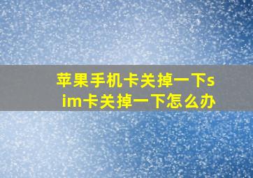 苹果手机卡关掉一下sim卡关掉一下怎么办