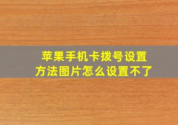 苹果手机卡拨号设置方法图片怎么设置不了