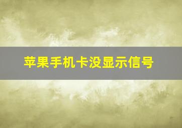 苹果手机卡没显示信号