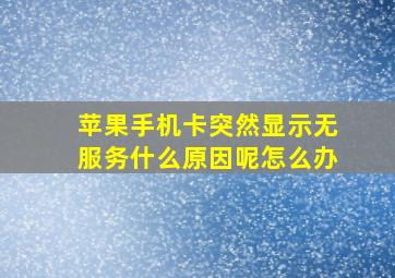 苹果手机卡突然显示无服务什么原因呢怎么办