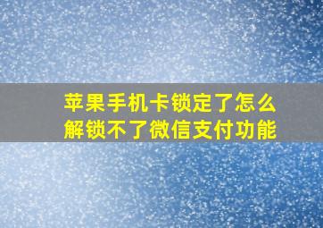 苹果手机卡锁定了怎么解锁不了微信支付功能