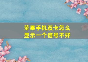 苹果手机双卡怎么显示一个信号不好