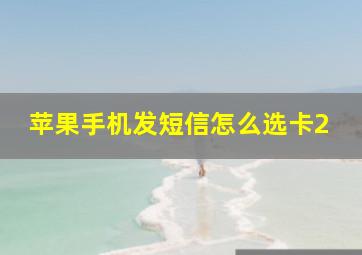 苹果手机发短信怎么选卡2