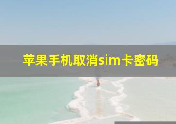 苹果手机取消sim卡密码