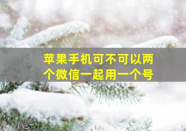 苹果手机可不可以两个微信一起用一个号