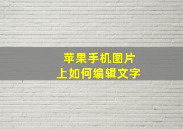 苹果手机图片上如何编辑文字