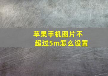 苹果手机图片不超过5m怎么设置