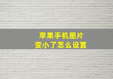 苹果手机图片变小了怎么设置